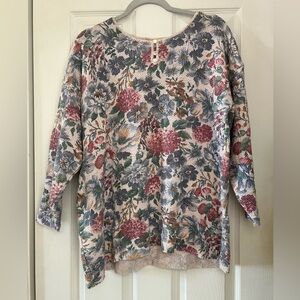 Vintage Basic Editions Woman 90s Pastel Floral Cottage Core Grandma Sweater